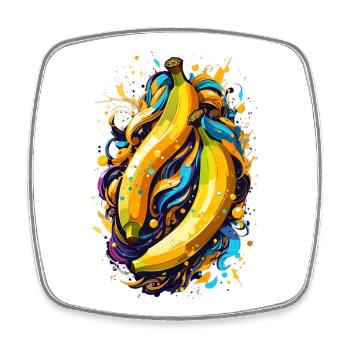 Bananes - Magnet carré - blanc - Devant