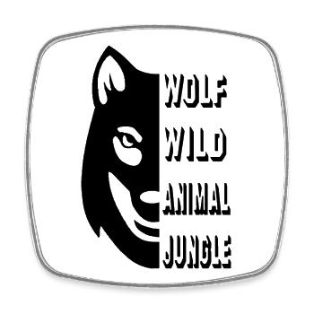 Wolf Wolves Wild Tier Animal Shirt - Square fridge magnet - white - Front