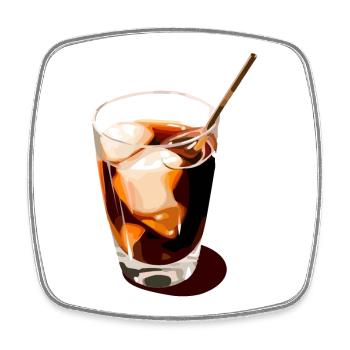 Coffee Drink Illustration - Square fridge magnet - white - Front