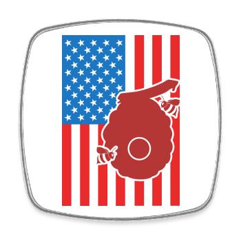 Imkerei US Flagge - Viereckiger Kühlschrankmagnet - Weiß - Vorne