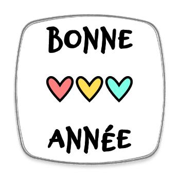 BONNE ANNEE. SAINT SYLVESTRE. NOUVELLE ANNÉE - Magnet carré - blanc - Devant