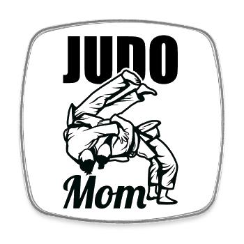 Judo Mom - Viereckiger Kühlschrankmagnet - Weiß - Vorne