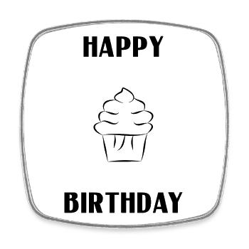 ALLES GUTE ZUM GEBURTSTAG. ALLES GUTE ZUM GEBURTSTAG. JAHRESTAG. - Viereckiger Kühlschrankmagnet - Weiß - Vorne
