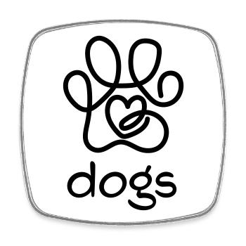 I love dogs - Viereckiger Kühlschrankmagnet - Weiß - Vorne