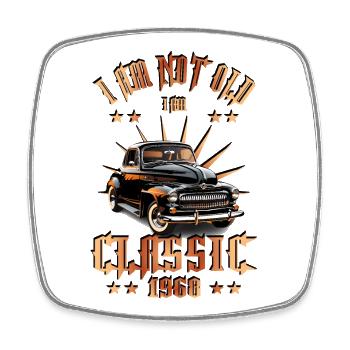 Classic Car - Square fridge magnet - white - Front