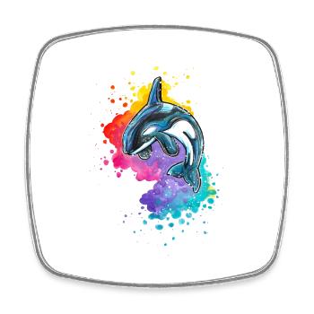 Orque dans Watercolor Wave - Magnet carré - blanc - Devant