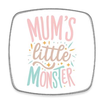 Mum's Little Monster - Square fridge magnet - white - Front