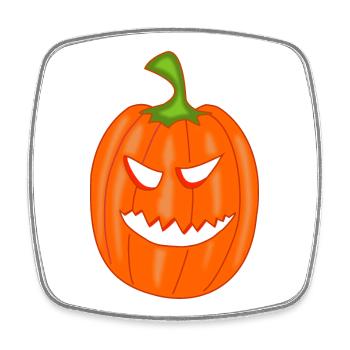 Citrouille pour Halloween - Magnet carré - blanc - Devant