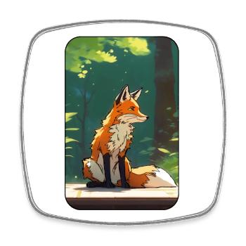 Fuchs im Wald - Viereckiger Kühlschrankmagnet - Weiß - Vorne
