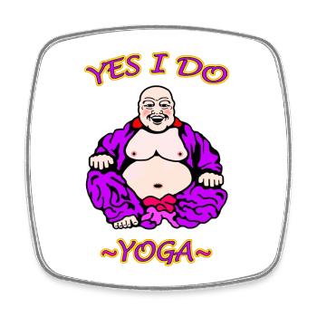 Humorvolle Yoga-Illustration - Viereckiger Kühlschrankmagnet - Weiß - Vorne