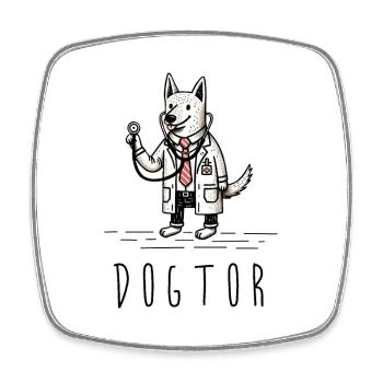 dogtor arzt doc doctor lustiger hund tiere medizin - Viereckiger Kühlschrankmagnet - Weiß - Vorne