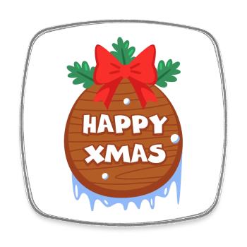 Christmas, Happy Holiday, Santa Claus - Square fridge magnet - white - Front
