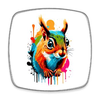 Écureuil Sciurus - Écureuil Coloré - Magnet carré - blanc - Devant
