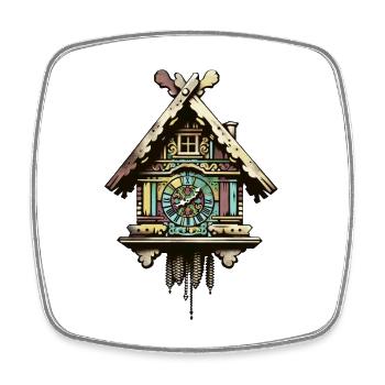 Kuckucksuhr |Typische Deutsch Traditionell Deutsch - Viereckiger Kühlschrankmagnet - Weiß - Vorne