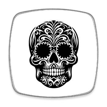 Santa Muerte Schädel Feier - Viereckiger Kühlschrankmagnet - Weiß - Vorne