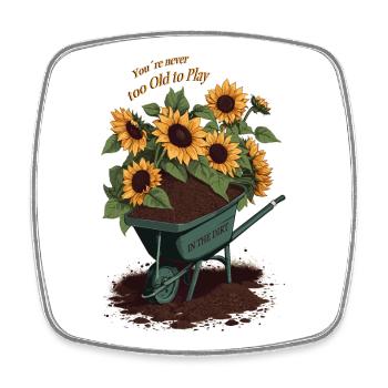 Hobby Gardener Sayings - Square fridge magnet - white - Front