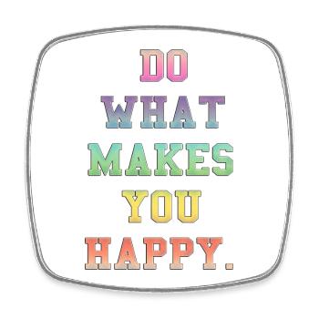 Inspirational Colourful Happiness Message - Square fridge magnet - white - Front