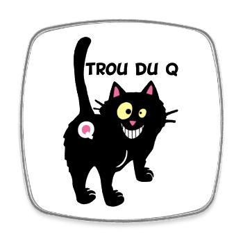 La lettre Q - Magnet carré - blanc - Devant
