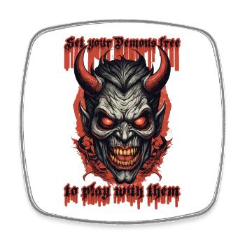 Demons to play with - Square fridge magnet - white - Front