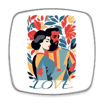 Abstract Art Man and Woman - Square fridge magnet - white - Front