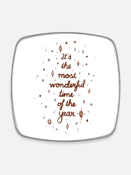 Holiday Season - Square fridge magnet - white