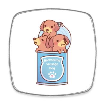 Drôle De Chiens Saucisses Teckel Dans Une Boîte Doodle - Magnet carré - blanc - Devant