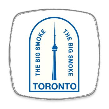 Toronto CNTower Big Smoke - Viereckiger Kühlschrankmagnet - Weiß - Vorne
