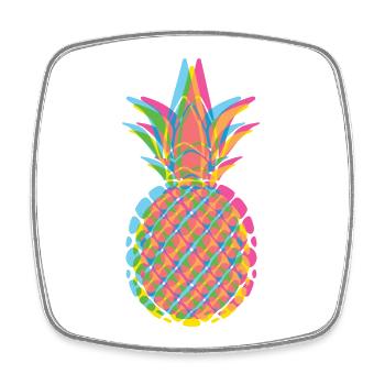 Out of focus PINEAPPLE in pastel colors - Square fridge magnet - white - Front