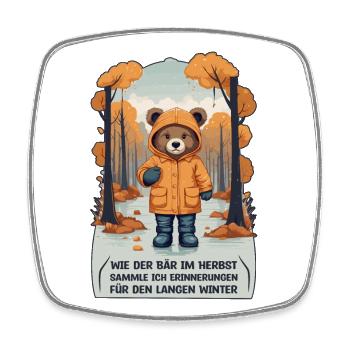 Comme l’ours en automne - Magnet carré - blanc - Devant