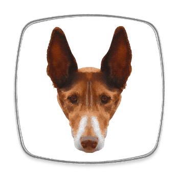 hundegrafik Damen, Podenco - Viereckiger Kühlschrankmagnet - Weiß - Vorne