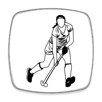 Joueur de hockey sur gazon - Magnet carré - blanc - Devant