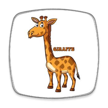 Playful Giraffe Illustration - Square fridge magnet - white - Front
