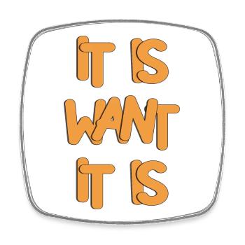 Expressive Bold Typography Design - Square fridge magnet - white - Front