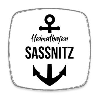 Sassnitz Heimathafen Insel Rügen MV - Viereckiger Kühlschrankmagnet - Weiß - Vorne