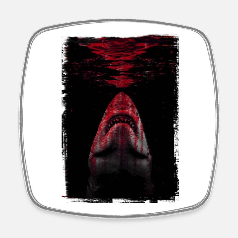 Le requin - Magnet carré - blanc