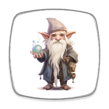 Chemise Omniscient Dwarf White Way Fantasy RPG - Magnet carré - blanc - Devant
