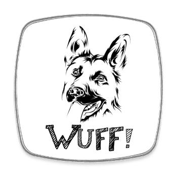 Woof Berger Allemand Chiens Symbole Icône Dictons Drôles - Magnet carré - blanc - Devant
