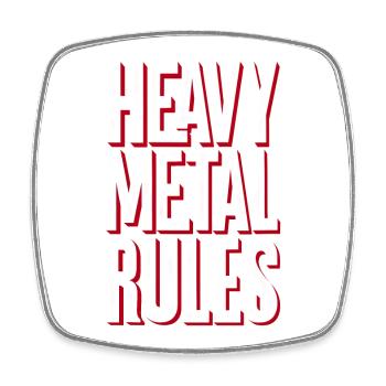 Heavy Metal Rules - Square fridge magnet - white - Front