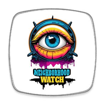 Neighborhood Watch - Square fridge magnet - white - Front