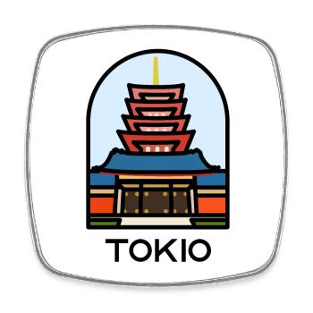 Tokyo - Senso-ji Temple - Square fridge magnet - white - Front