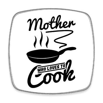 Cooking Mother - Square fridge magnet - white - Front