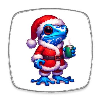 Poison arrow frog Santa Claus - Square fridge magnet - white - Front