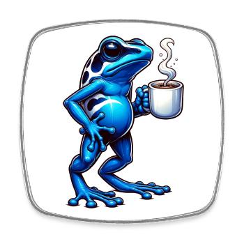 Poison Frog Coffee - Square fridge magnet - white - Front