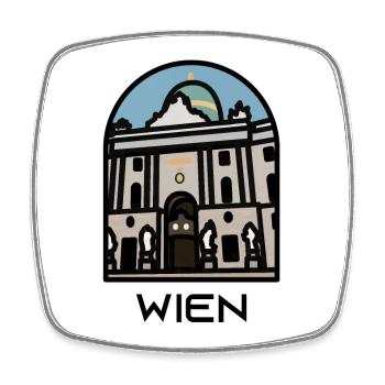 Wien - Hofburg - Viereckiger Kühlschrankmagnet - Weiß - Vorne