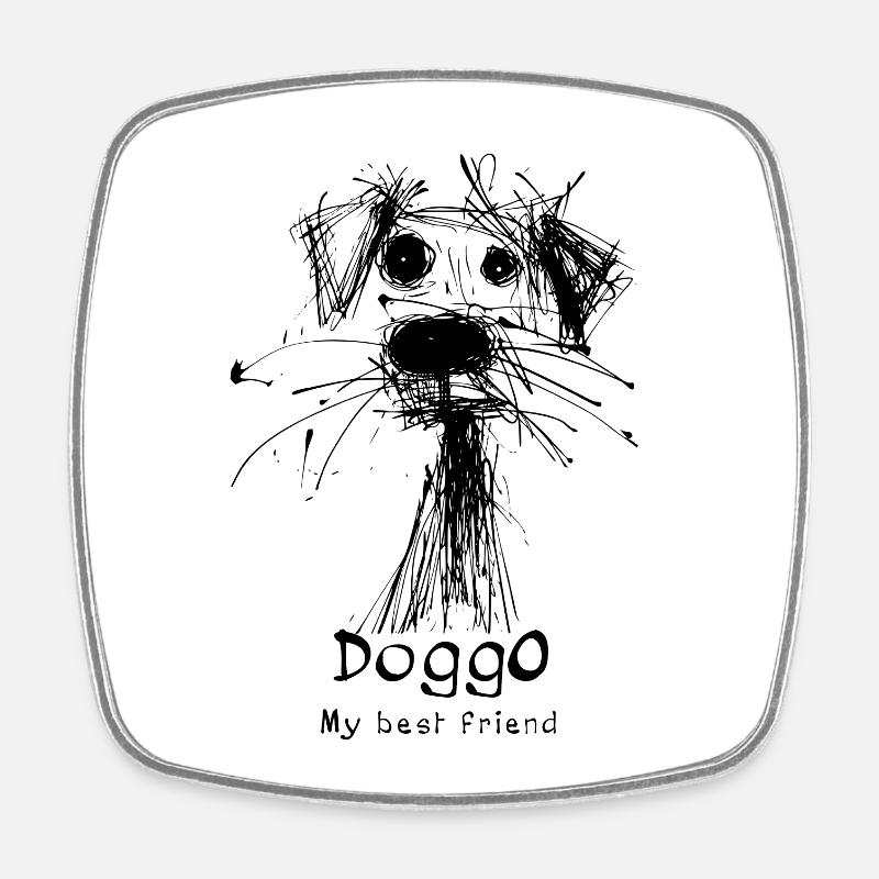 Doggo - Mein bester Freund - Viereckiger Kühlschrankmagnet - Weiß