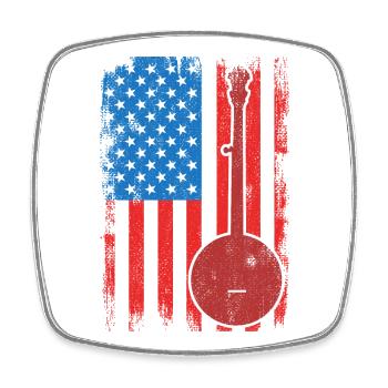 Banjo 4. Juli USA - Viereckiger Kühlschrankmagnet - Weiß - Vorne