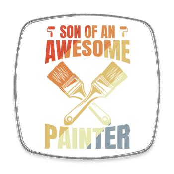 Son of a great painter - Square fridge magnet - white - Front
