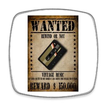 WANTED CASSETTE AUDIO - Square fridge magnet - white - Front