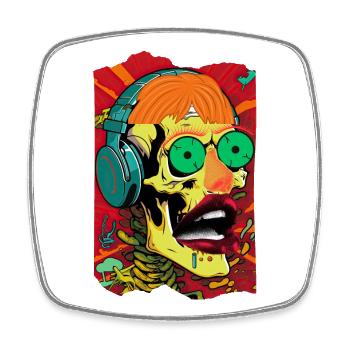 Music Skull Pop Art - Square fridge magnet - white - Front