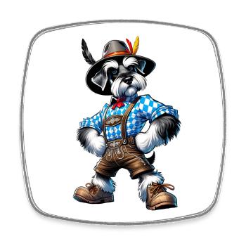 Schnauzer chien Bavière - Magnet carré - blanc - Devant